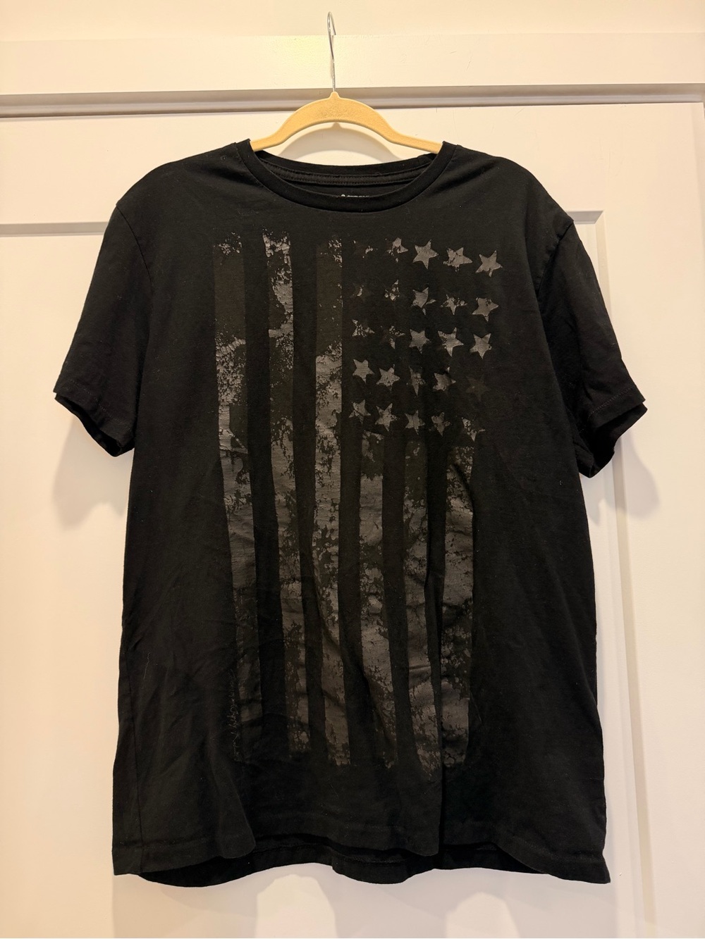 Denim & Supply Ralph Lauren Black Tonal Flag Short Sleeve Tee